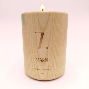 Bougie en Bois - Mardi Détox - Parfum Yuzu, Jasmin & Thé vert