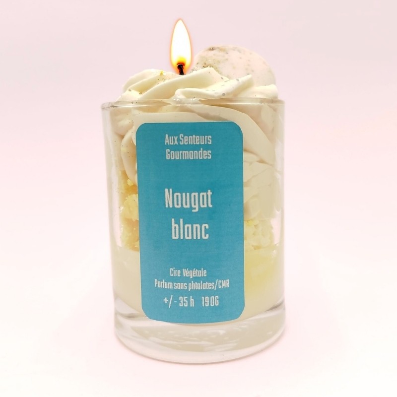 Bougie Chantilly - nougat blanc