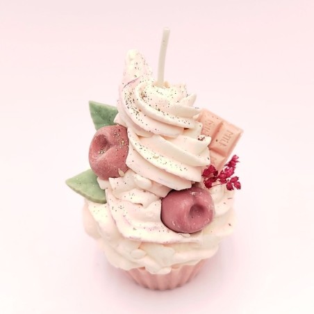 Bougie Cupcake - Parfum Cerise Griotte