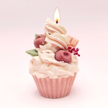 Bougie décorative cupcake - Parfum griotte cherry