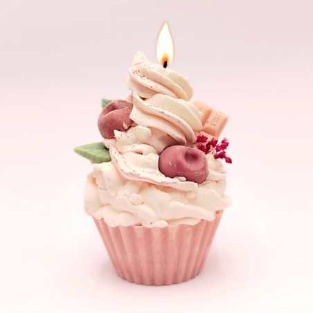 Bougie décorative cupcake - Parfum griotte cherry