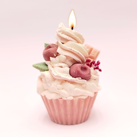 Bougie décorative cupcake - Parfum griotte cherry