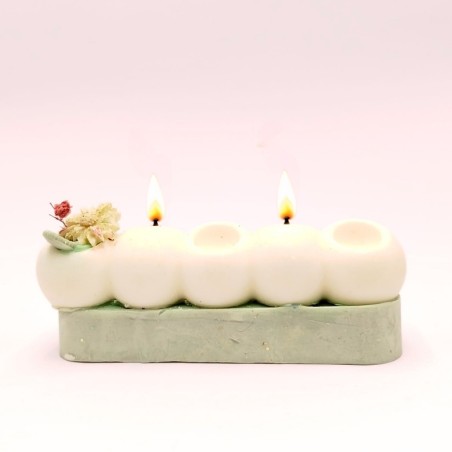Bougie moulée buche à la verveine