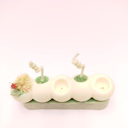 Bougie moulée buche à la verveine