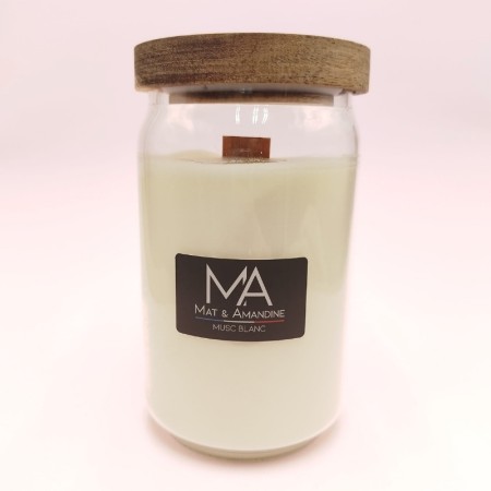 Bougie Classique - Grande Jarre - Parfum Musc Blanc