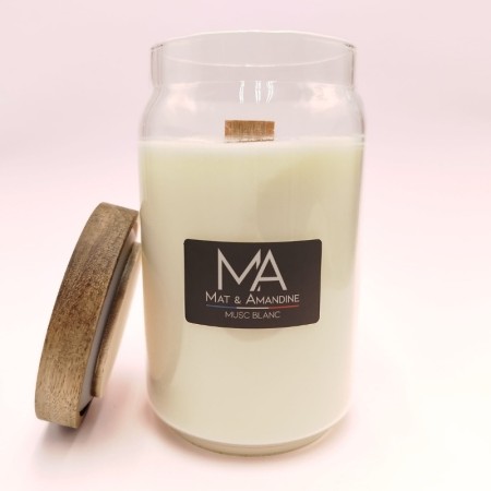 Bougie Classique - Grande Jarre - Parfum Musc Blanc