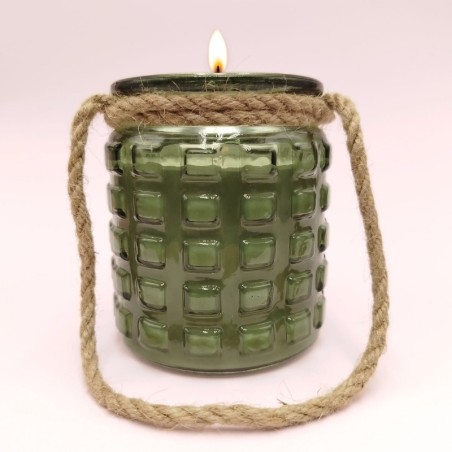 Bougie Lanterne Verte - Parfum Sapin