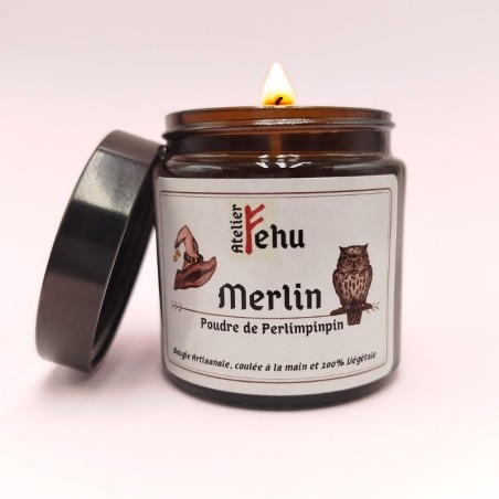 Bougie Classique Merlin - Parfum Fraise & Barbe à Papa