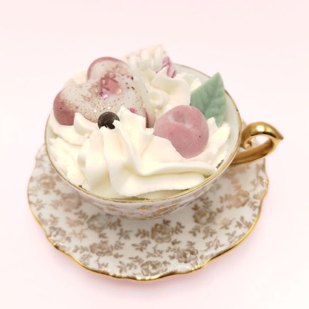 Bougie Mini Tasse Vintage - Parfum Cerise Griotte