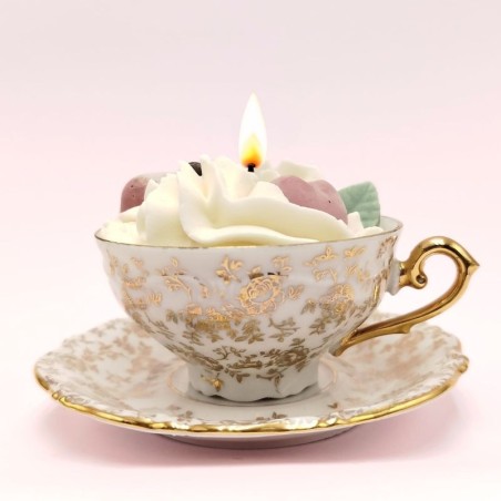 Bougie Mini Tasse Vintage - Parfum Cerise Griotte