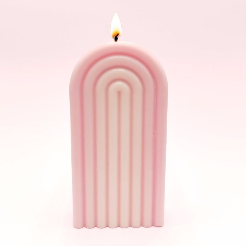 Bougie Moulée Arche Rose - Sans Parfum Bougie Moulée Arche Rose - Sans Parfum