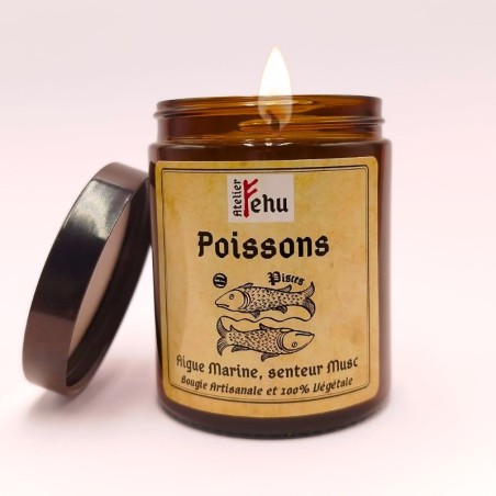 Bougie Astrologique Poisson -Musc