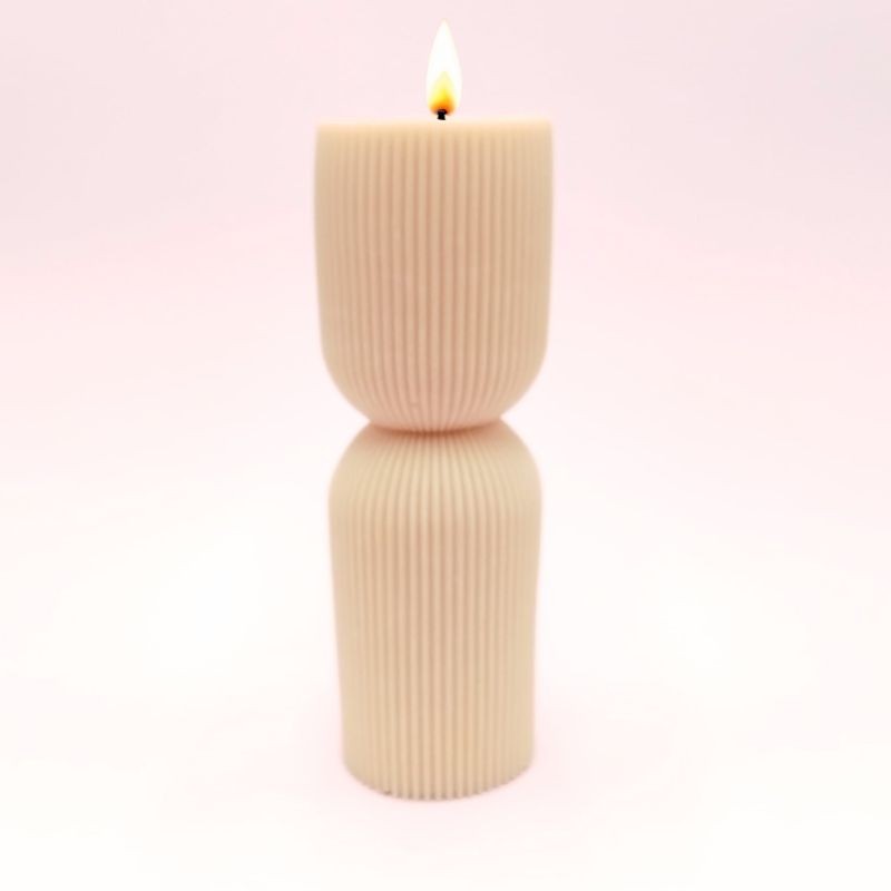 Bougie Décorative Louise - Sans Parfum - Rose Bougie Décorative Louise - Sans Parfum - Rose