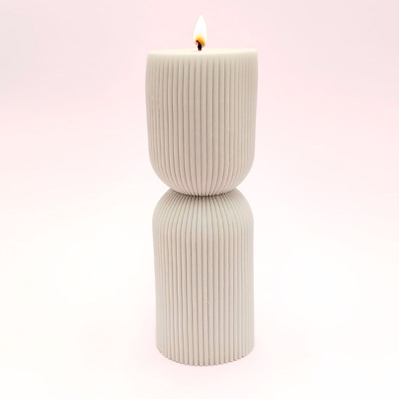 Bougie Décorative Louise - Sans Parfum - Gris Bougie Décorative Louise - Sans Parfum - Gris