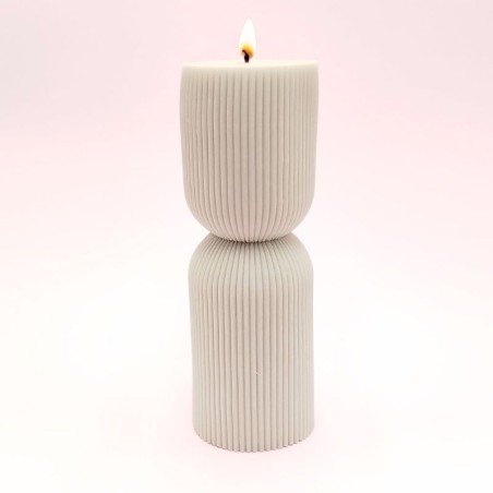 Bougie Décorative Louise - Sans Parfum - Gris