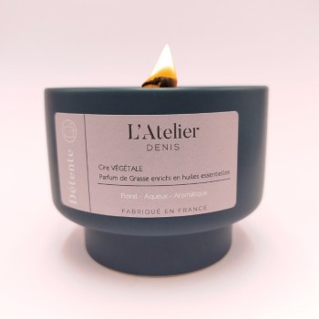 Bougie Artisanale Parfumée Lavande & Romarin - 300g - 50h De Combustion - Cire Végétale