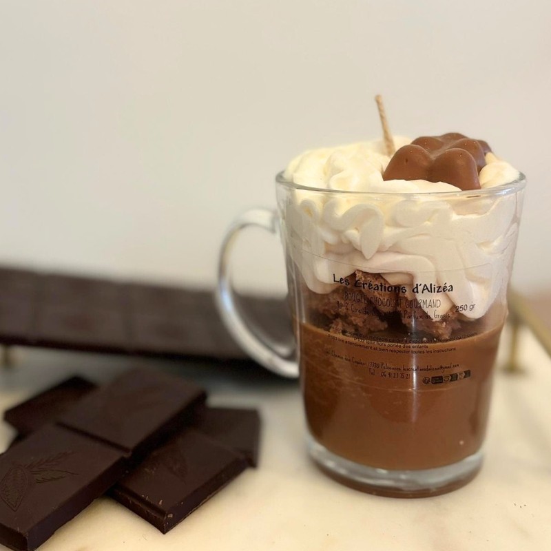 Bougie Tasse Gourmande - Parfum Chocolat & Ourson en Guimauve