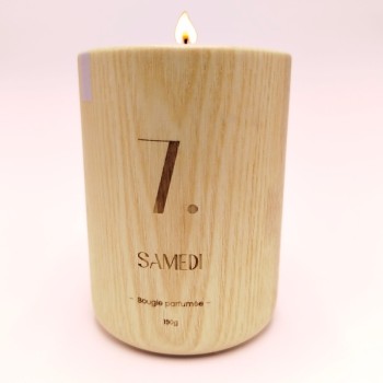 Bougie en bois - Samedi Nature - Parfum camomille & cèdre