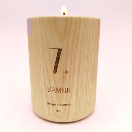 Bougie en bois - Samedi Nature - Parfum camomille & cèdre