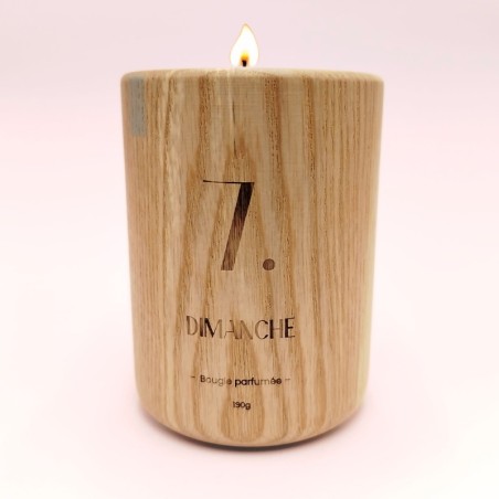 Bougie en Bois - Dimanche Off - Parfum Magnolia, Musc & Coton