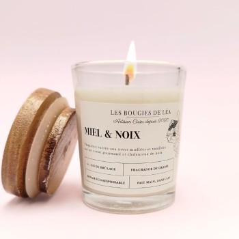 Petite Bougie classique - Parfum miel et noix
