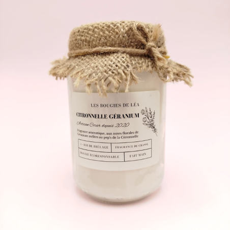 Bougie Classique - Parfum Citronnelle & Géranium