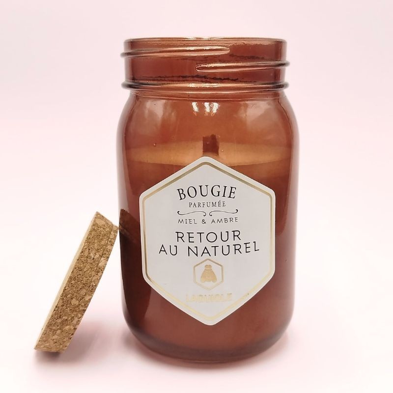 Bougie Décorative Apothicaire - Parfum Ambre & Miel Bougie Décorative Apothicaire - Parfum Ambre & Miel