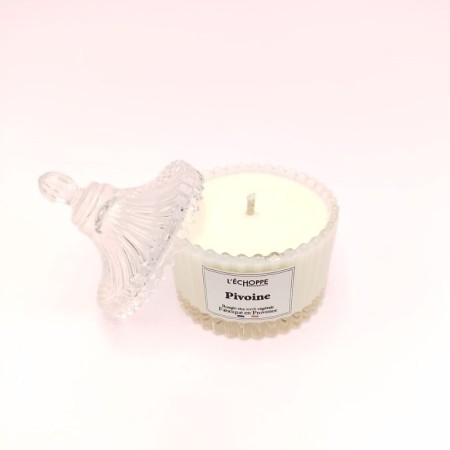 Bougie bonbonnière cirque - Parfum pivoine