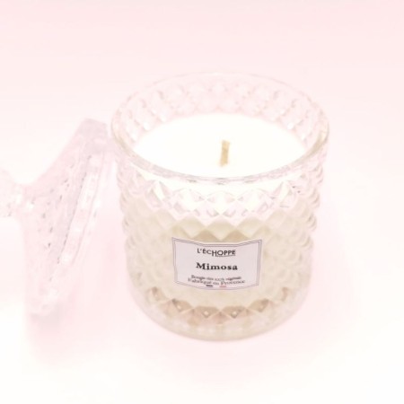 Bougie bonbonnière diamant - Parfum mimosa