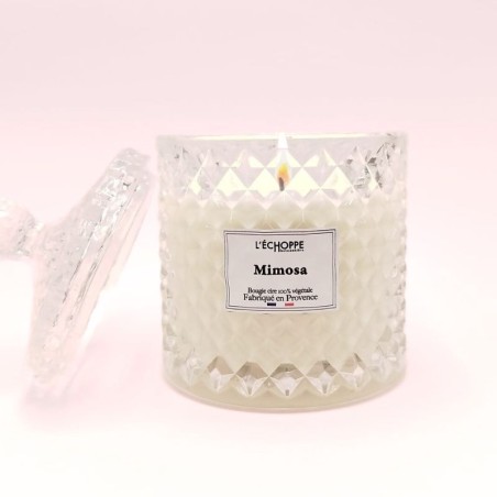 Bougie bonbonnière diamant - Parfum mimosa