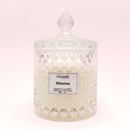 Bougie bonbonnière diamant - Parfum mimosa