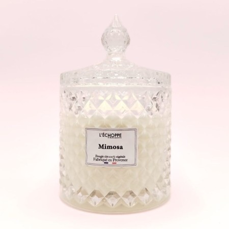Bougie bonbonnière diamant - Parfum mimosa