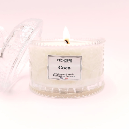 Bougie bonbonnière dôme - Parfum coco