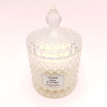 Bougie bonbonnière diamant - Parfum fleur d'oranger