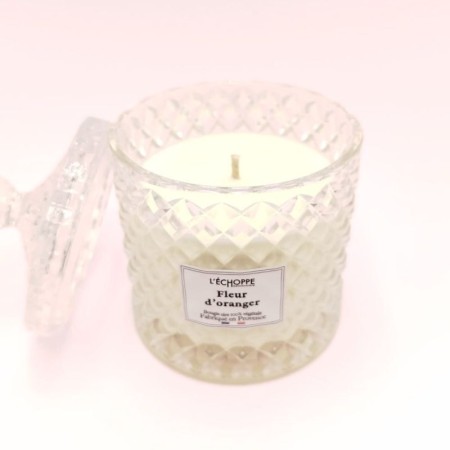 Bougie bonbonnière diamant - Parfum fleur d'oranger