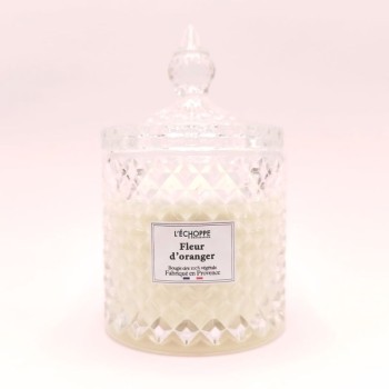 Bougie bonbonnière diamant - Parfum fleur d'oranger