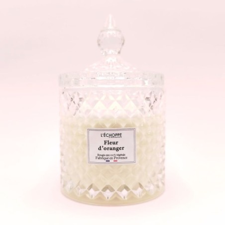 Bougie bonbonnière diamant - Parfum fleur d'oranger