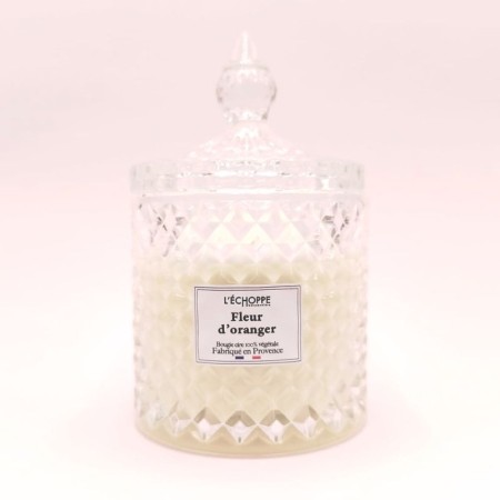 Bougie bonbonnière diamant - Parfum fleur d'oranger