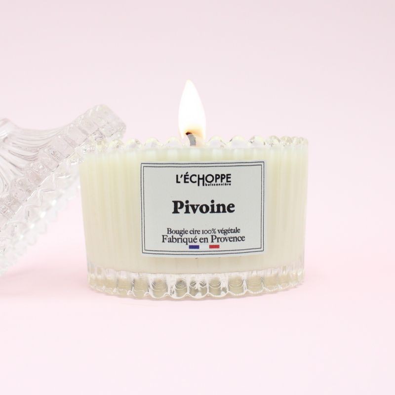 Bougie bonbonnière cirque - Parfum pivoine