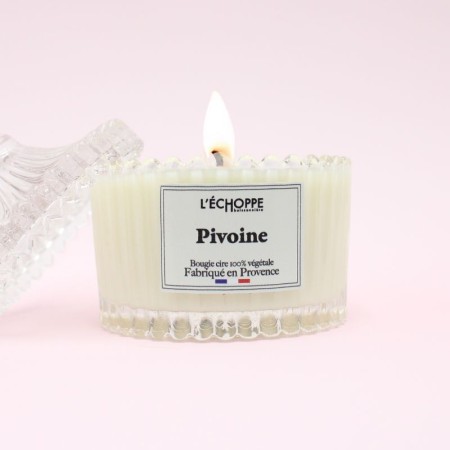 Bougie bonbonnière cirque - Parfum pivoine