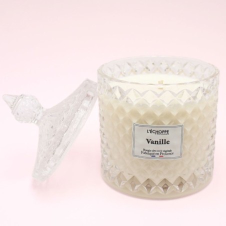 Bougie bonbonnière diamant - Parfum vanille