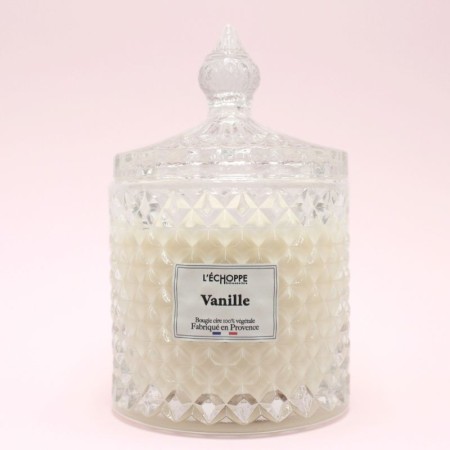 Bougie bonbonnière diamant - Parfum vanille