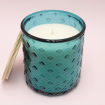 Bougie Classique Bleue - Motifs en Relief - Parfum Coton