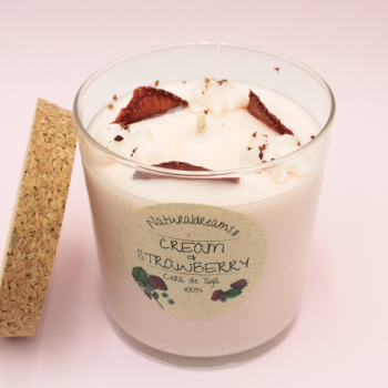 Bougie cire de soja - Parfum crème & fraise