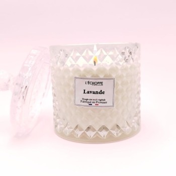 Bougie bonbonnière diamant - Parfum Lavande