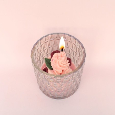 Bougie bonbonnière - Parfum cupcake cerise