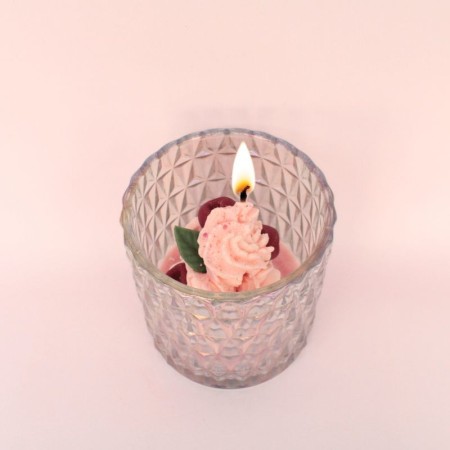 Bougie bonbonnière - Parfum cupcake cerise