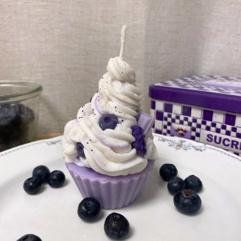 Bougie cupcake - Parfum myrtille