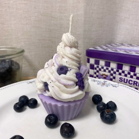Bougie cupcake - Parfum myrtille