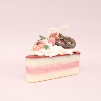 Bougie part de gâteau - Parfum fruits rouges